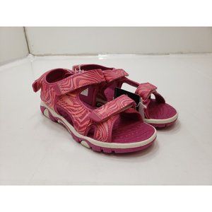 Eddie Bauer Youth Girls Sandals Hook And Loop Water Shoes Pink Waves Size 4 NWT